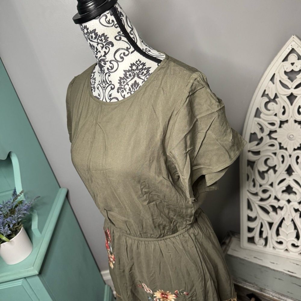 Savanna Jane Boho Floral Embroidered Mini Swing Dress Size Small NWT Cottagecore - Picture 8 of 13